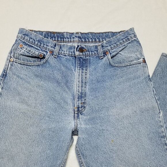 VINTAGE 1991 Levi's 550 Light Wash Distressed Trashed High Rise Grunge Jeans - Picture 8 of 16